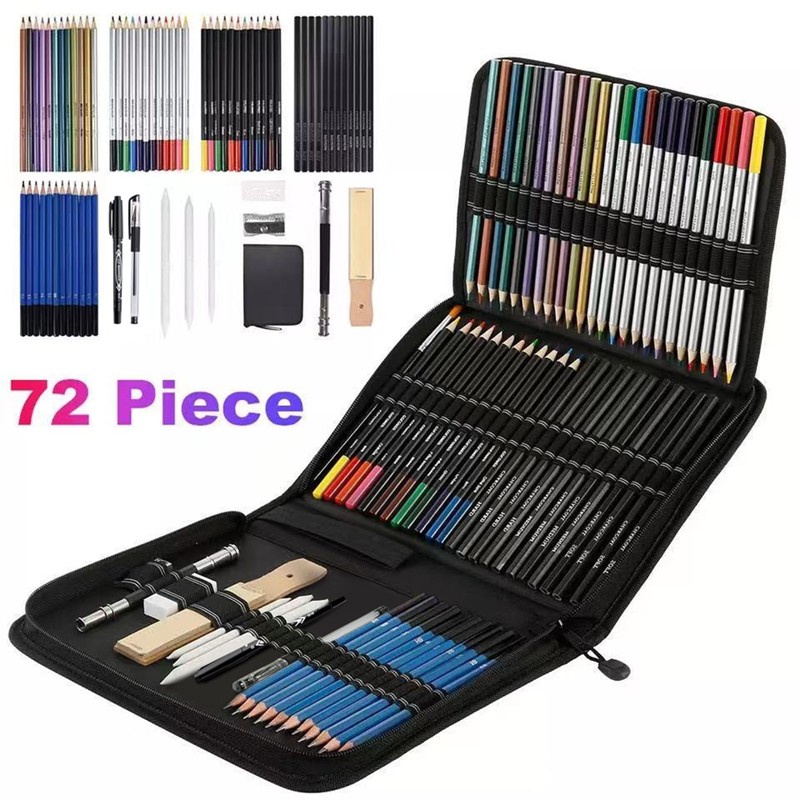 29/72pcs Sketch Pencil Set Artist Craft Professional drawing Kit ...