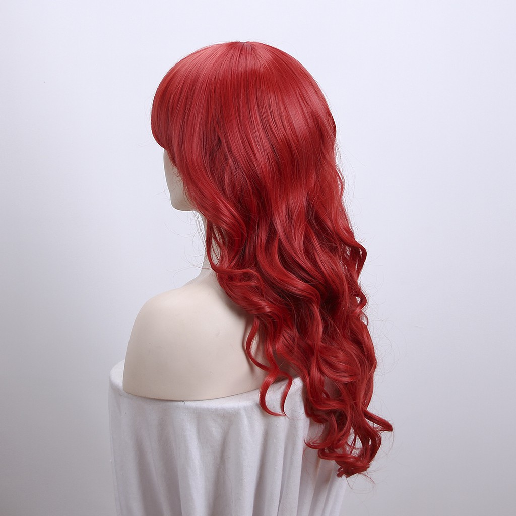 Women/'s Long Red Character Poison Ivy Ariel Jessica Rabbit Mermaid Costume Wig