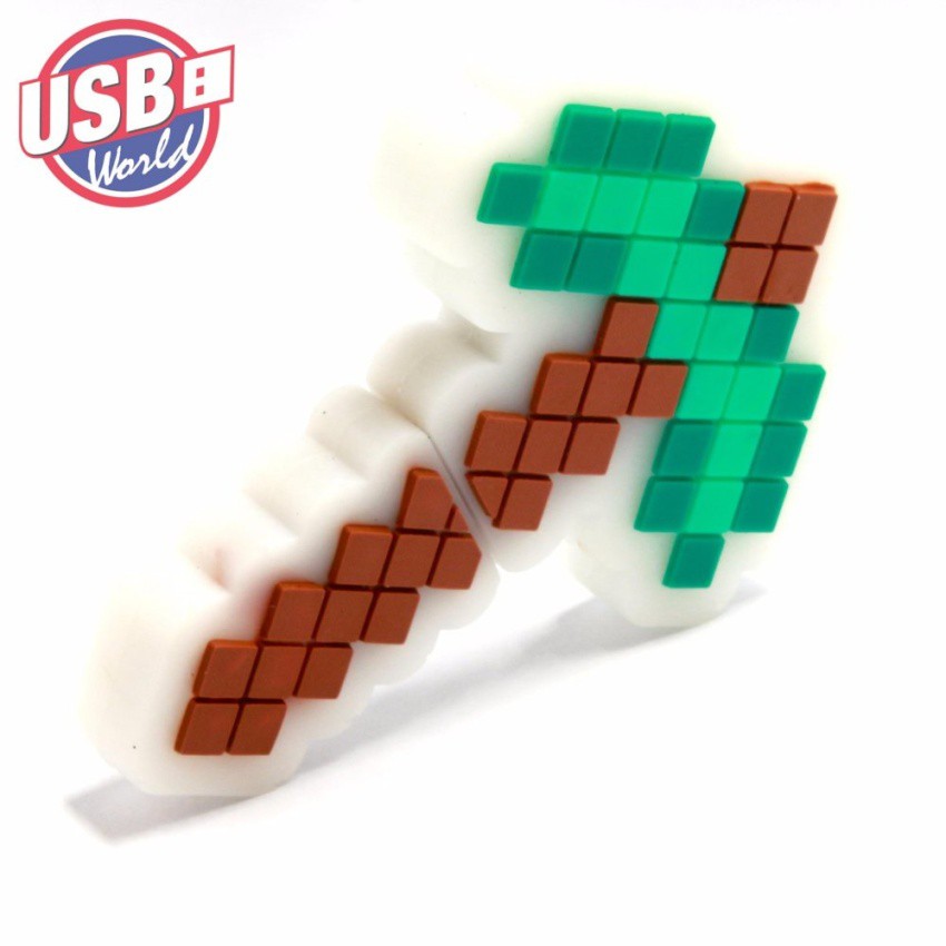 Usb World Action Figure Minecraft Pickaxe 64gb Usb Rubber Flash Drive Shopee Philippines