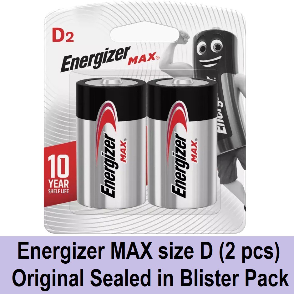 Energizer Max size D Batteries (2 pcs) LR20 Energizer D Alkaline