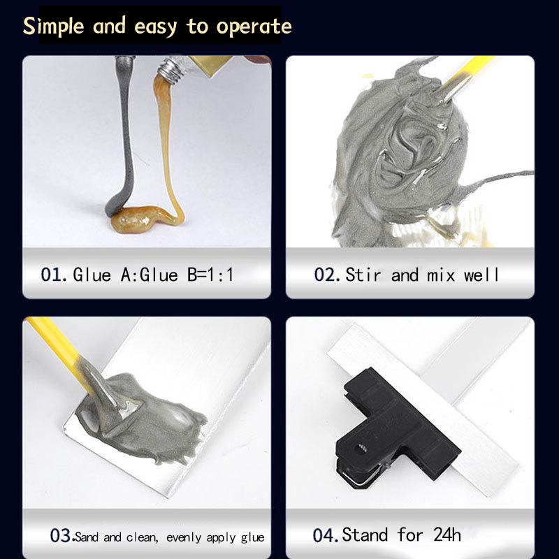 2PCs/set Industrial Repair Paste Glue Heat Resistance Cold Weld Metal Repair Paste A&B Adhesive Gel Casting Agent Tools