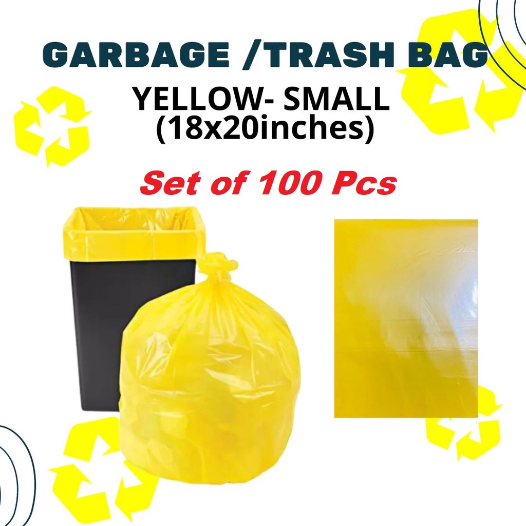 Yellow Garbage Bag Trash Bag 100 Pcs (S,M,L,XL,XXL) Shopee Philippines
