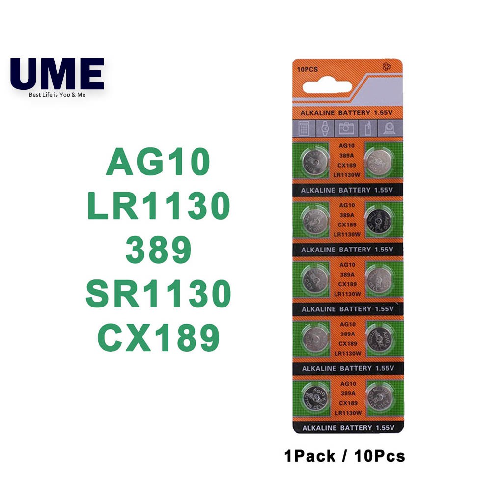 AG10 LR1130 SR1130 1.55V Alkaline Button Cell Battery For Calculator