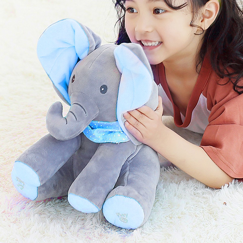 peek a boo elephant plush toy