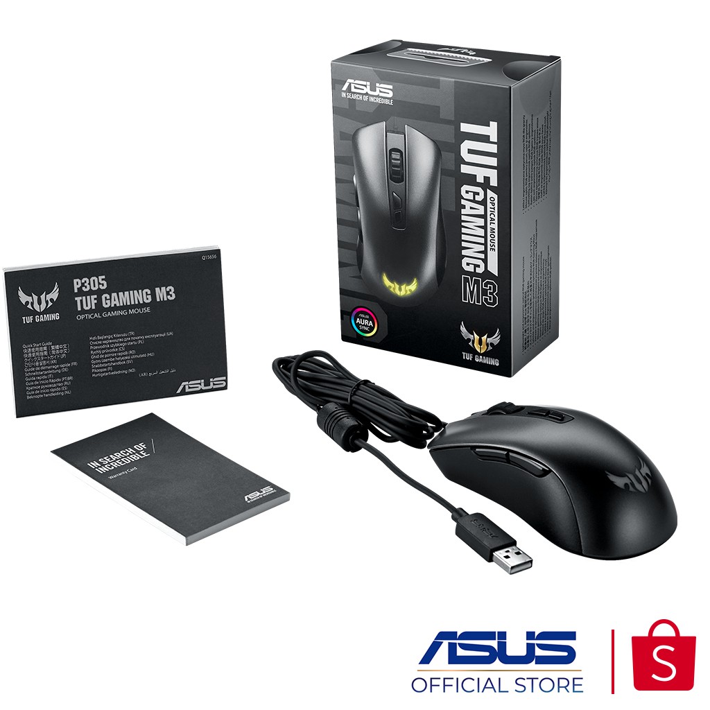 Asus Tuf Gaming M3 Ergonomic Wired Rgb Gaming Mouse With 7000 Dpi Sensor And Aura Sync Shopee Philippines