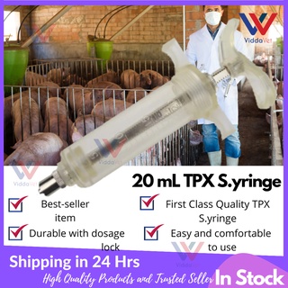 20 mL Fiberglass syringe  TPX Syringe Heavy Duty Veterinary Syringe 20 cc syringe pets livestock pig #9