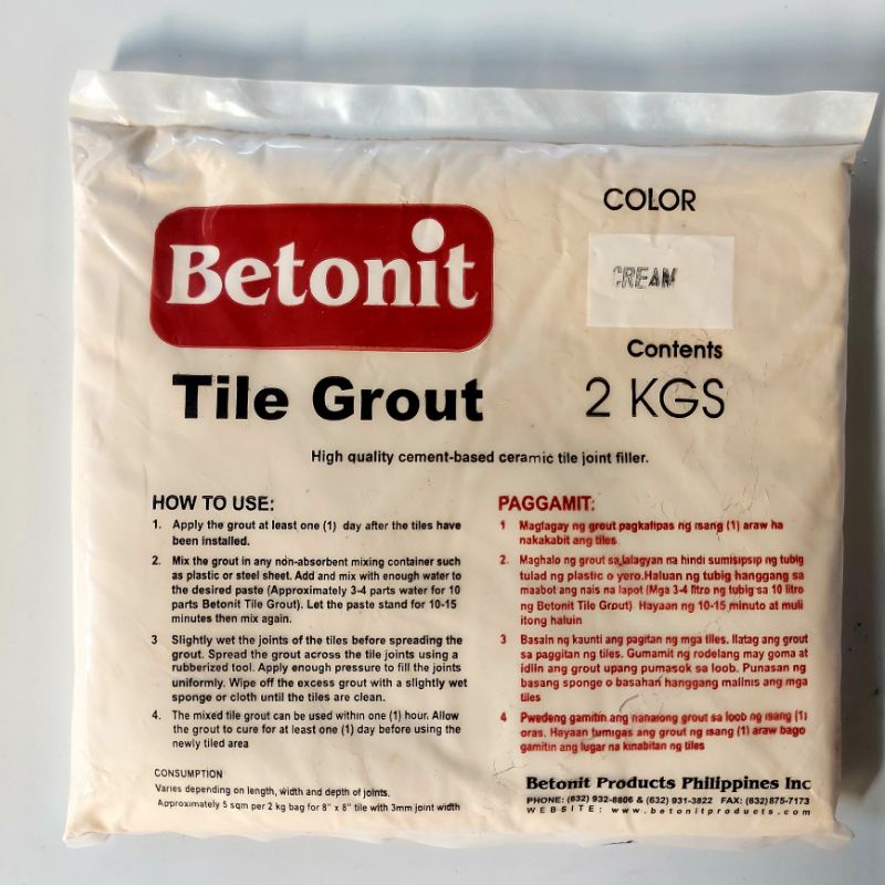 BETONIT TILE GROUT "CREAM" 2KG Shopee Philippines