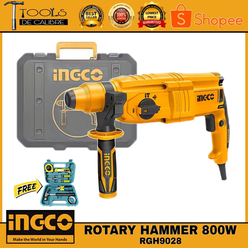INGCO Rotary Hammer Chipping Gun Drill SDS Plus System 800W RGH9028