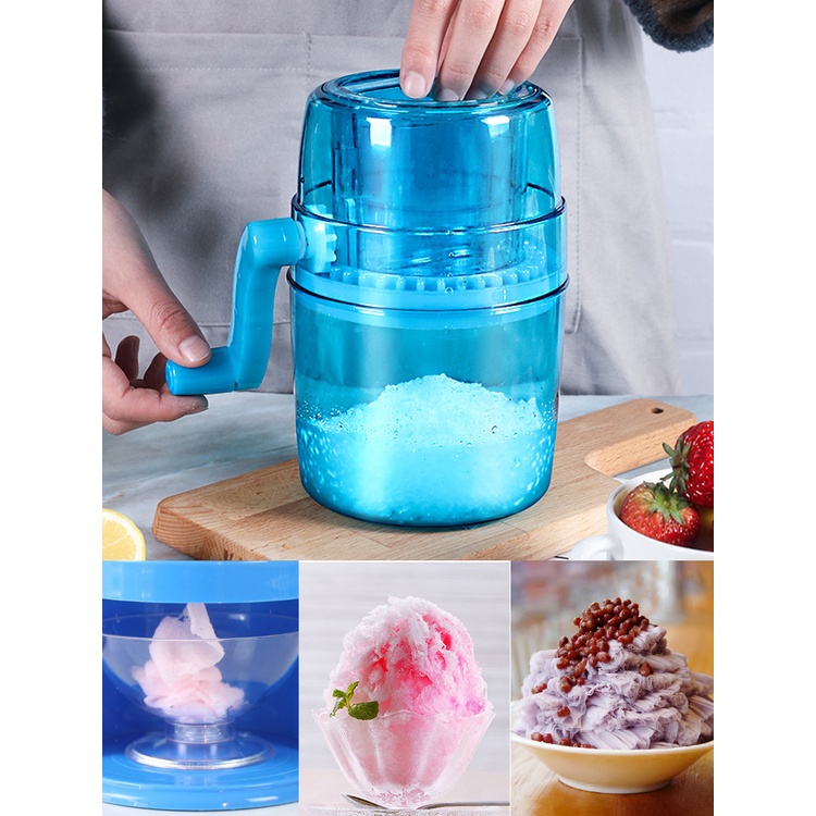 Mini Handcranked Ice Crusher Household Shaved Ice Machine DIY Sponge