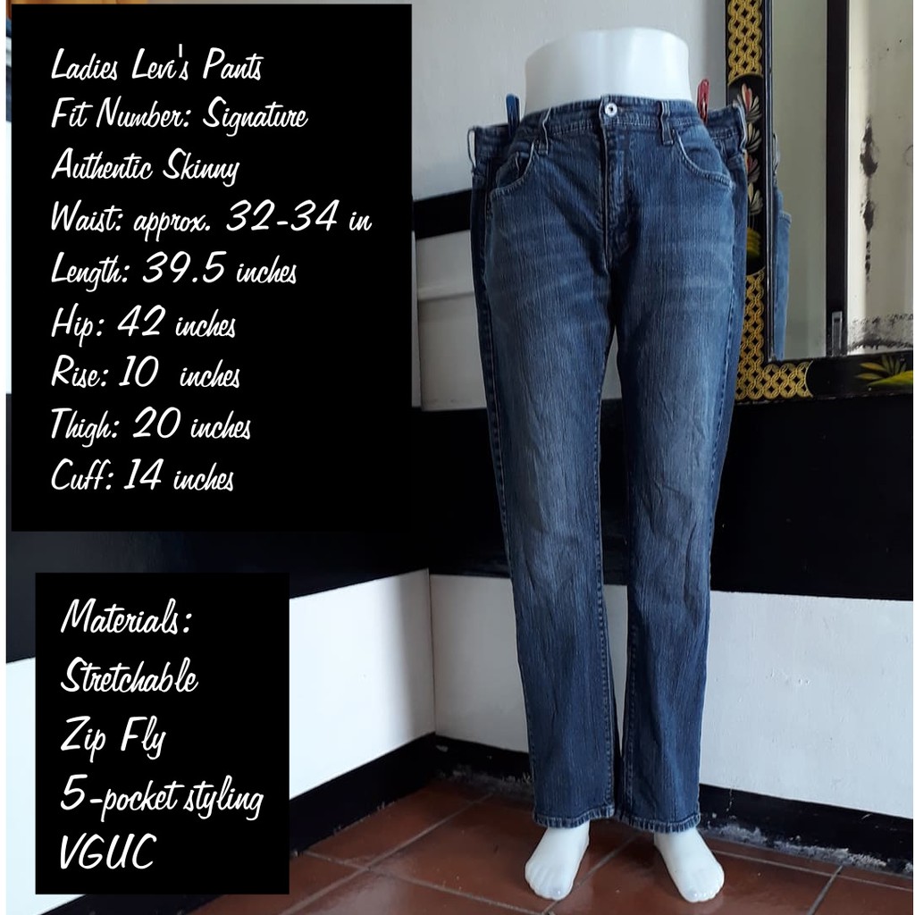 size 14 jeans waist in inches