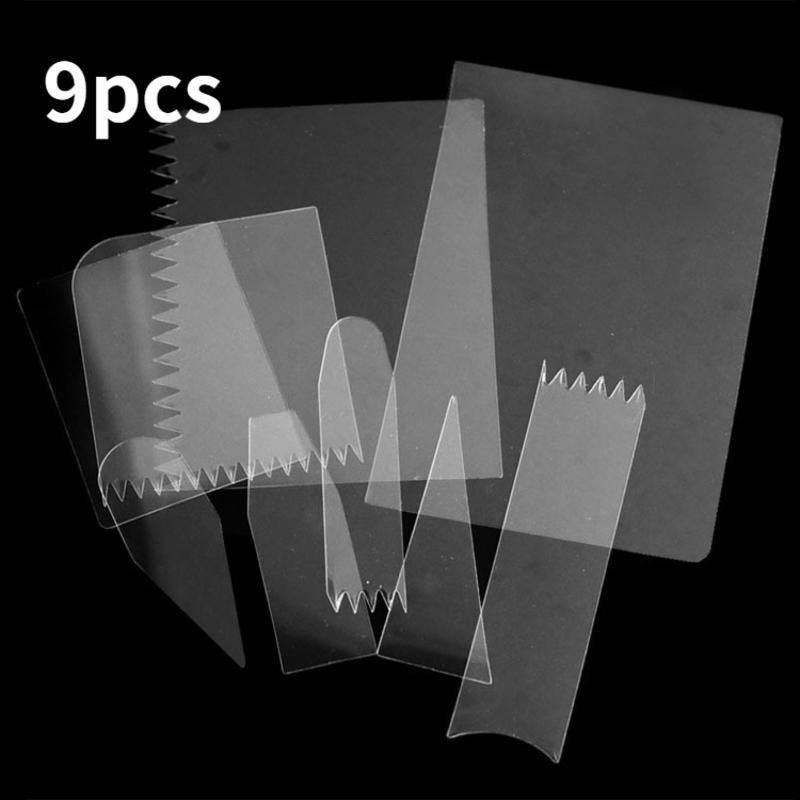 Plastic transparent cake soft scraper square triangle serrated scraper