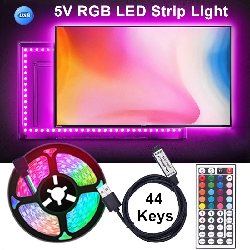 USB DC 5V LED Strip Lights for TV Backlight RGB Tape Strips 2835 5050