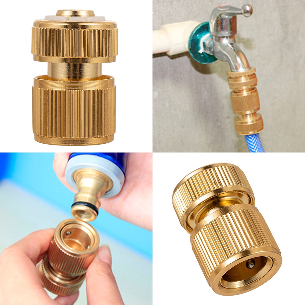 Brass Garden Lawn Water Hose Fitting Set Connector Tap Adaptor Fitting ...