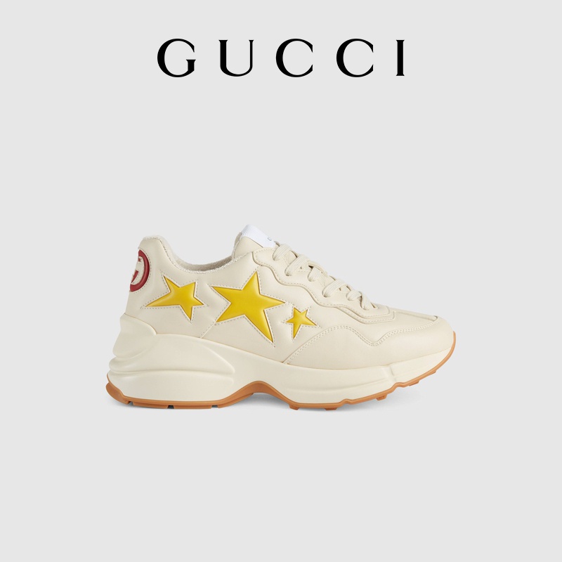 women's rubber﹍☞GUCCI Gucci Rhyton series ladies star print dad shoes  sneakers | Shopee Philippines