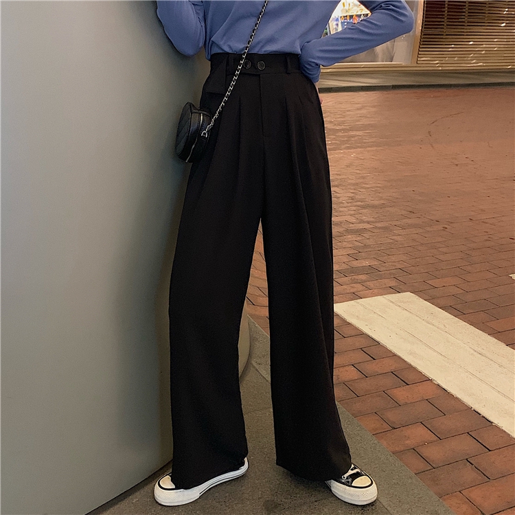 high rise black trousers