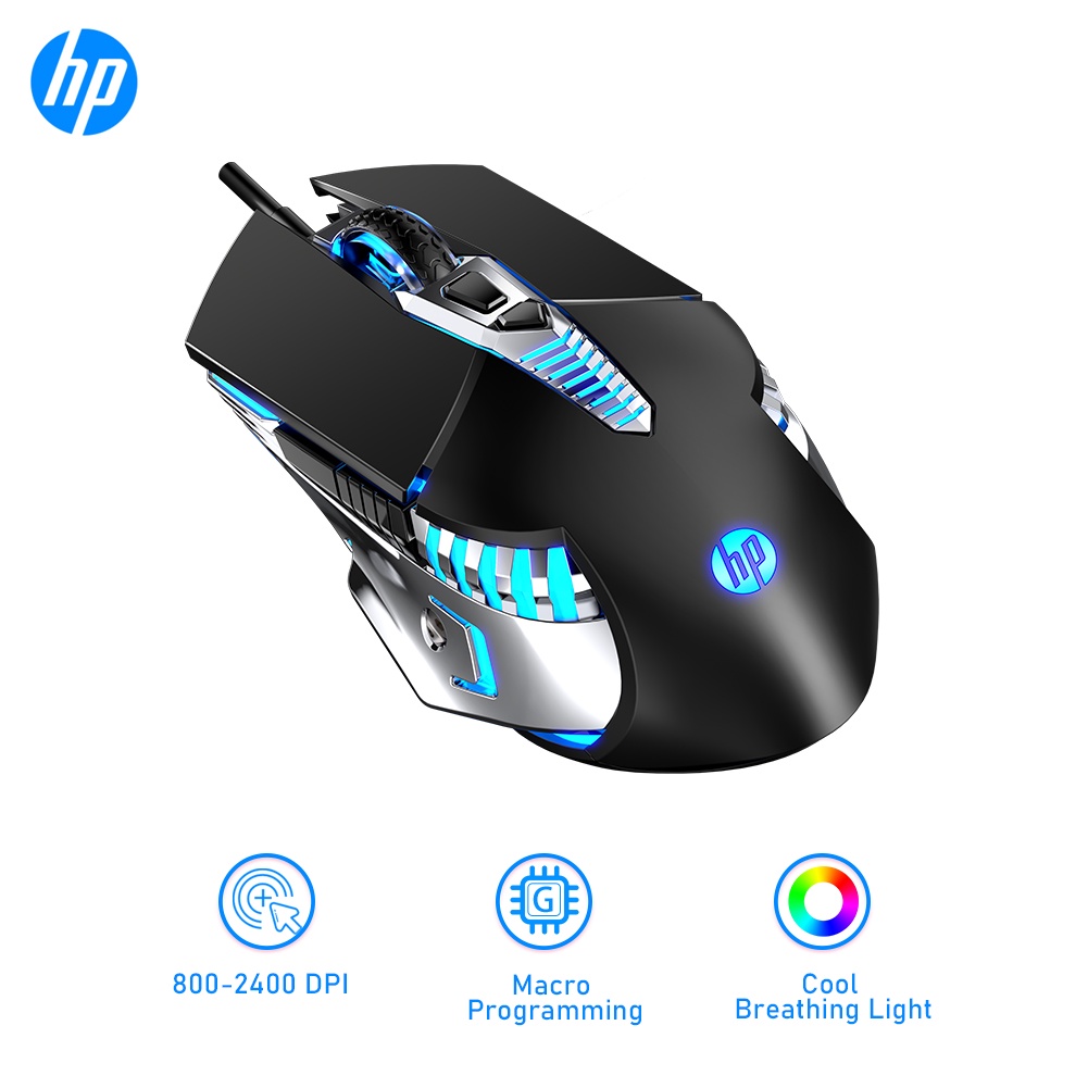 HP G160 Wired Gaming Mouse USB Macro Programming Game Mice Macro 4 DPI