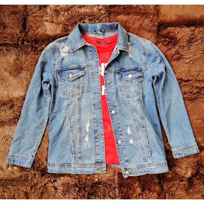 Men's Stradivarius Maong Fashion Denim Wear Jacket | Shopee Philippines