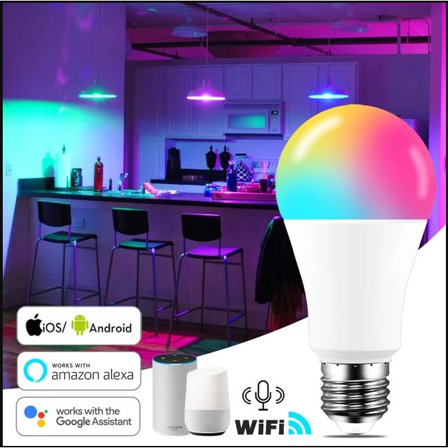 WiFi Smart Bulb 27006500K 8W RGB Dimmer ColorAdjustable Bulb Light
