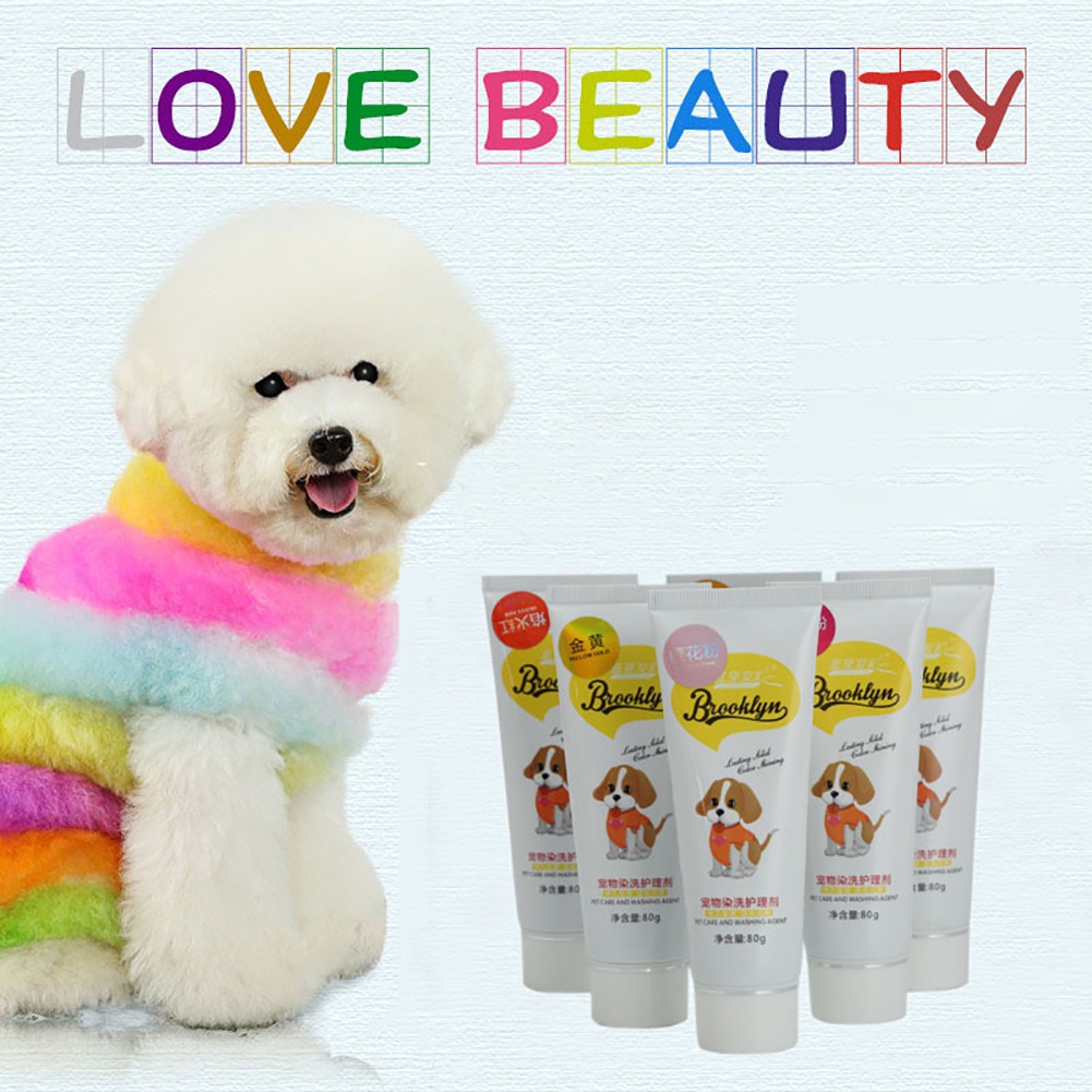 【Local spot】80g Pet Dog Cat Animals Hair Coloring Dyestuffs Dyeing Pigment Agent Supplies #1