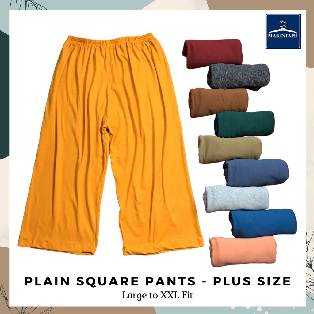 PLAIN Square Pants Plus Size One Size Fits Large to XXL Shopee