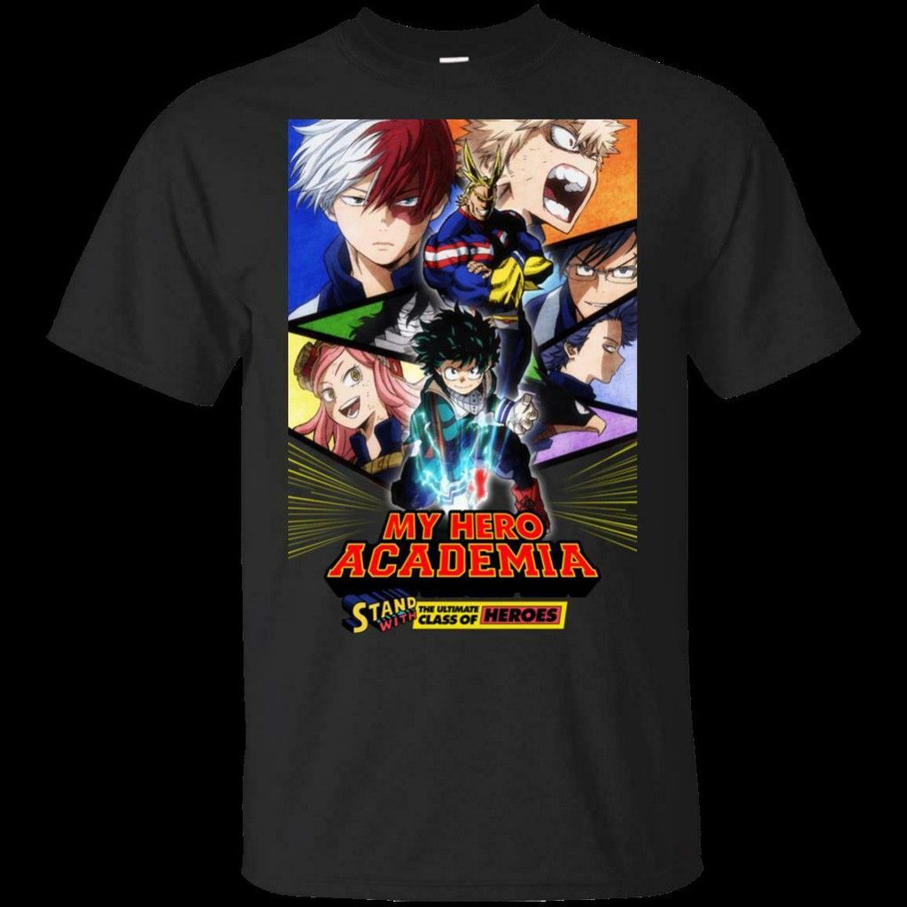 All Might T Shirt My Hero Academia UA Midoriya T Cool Anime Gift Black Top Mens
