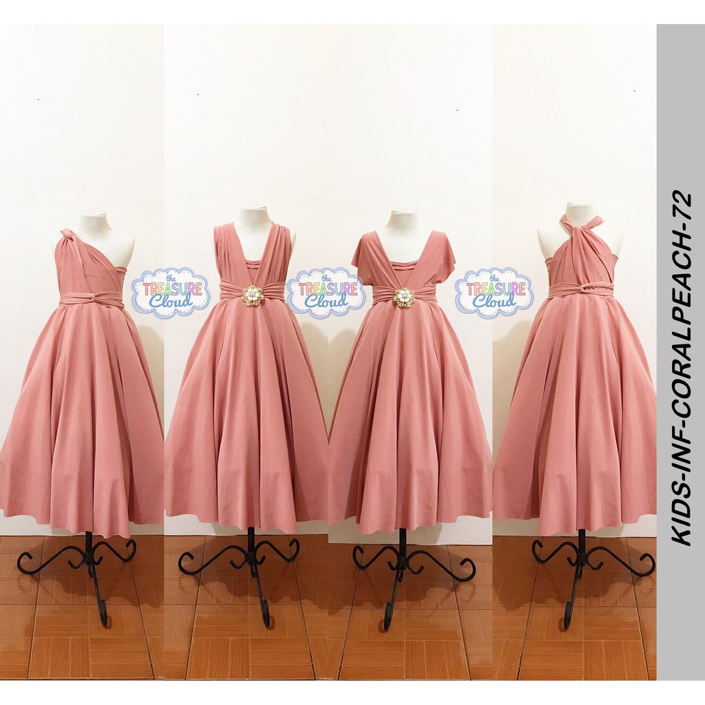 infinity dress coral peach