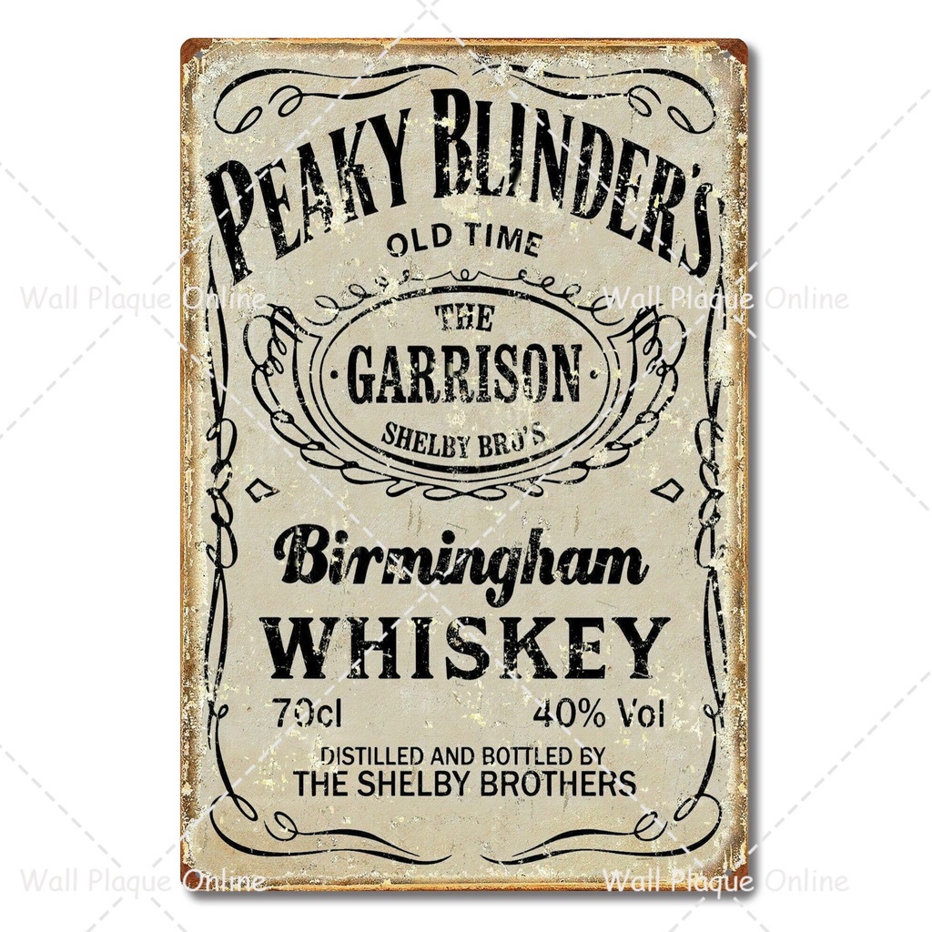 Vintage Tin Sign Peaky Blinders Whiskey Metal Sign Poster Retro Art Plaque Wall Decor For Home 