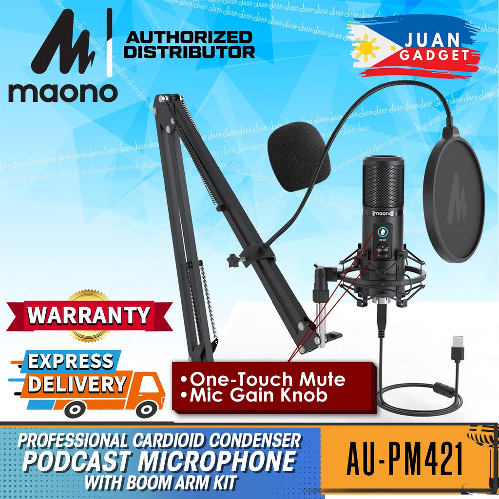 Maono AUPM421 16mm Professional Cardioid Condenser USB Microphone Set