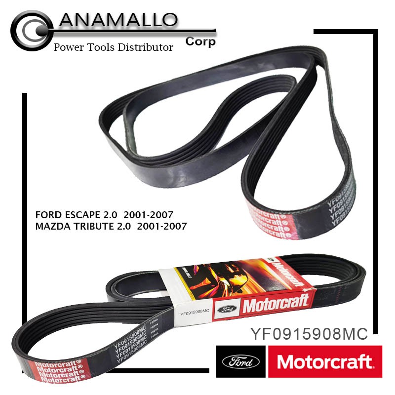 Ford Motorcraft Drive Belt Ford Escape 2.0 model 20012006 YF0915908MC