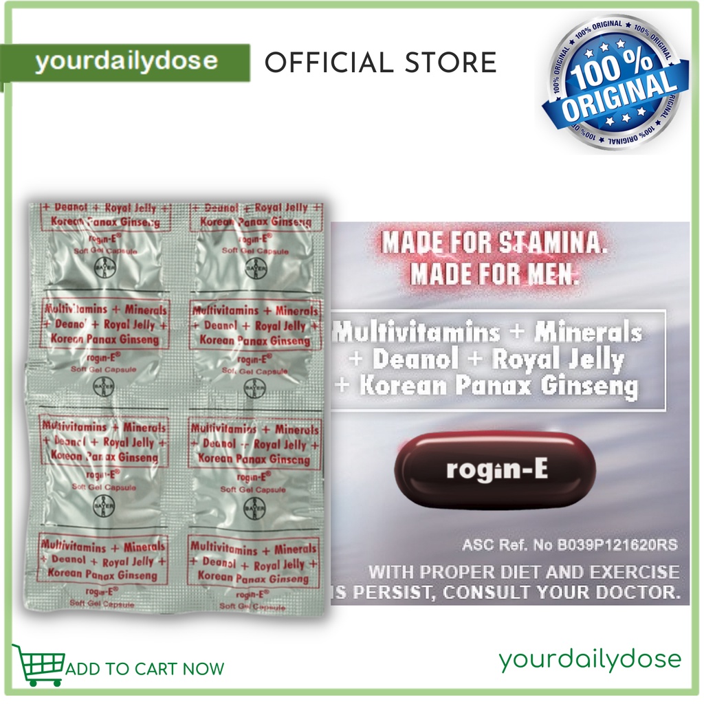 4 Softgels ROGIN E Multivitamins plus Minerals plus Deanol plus Royal