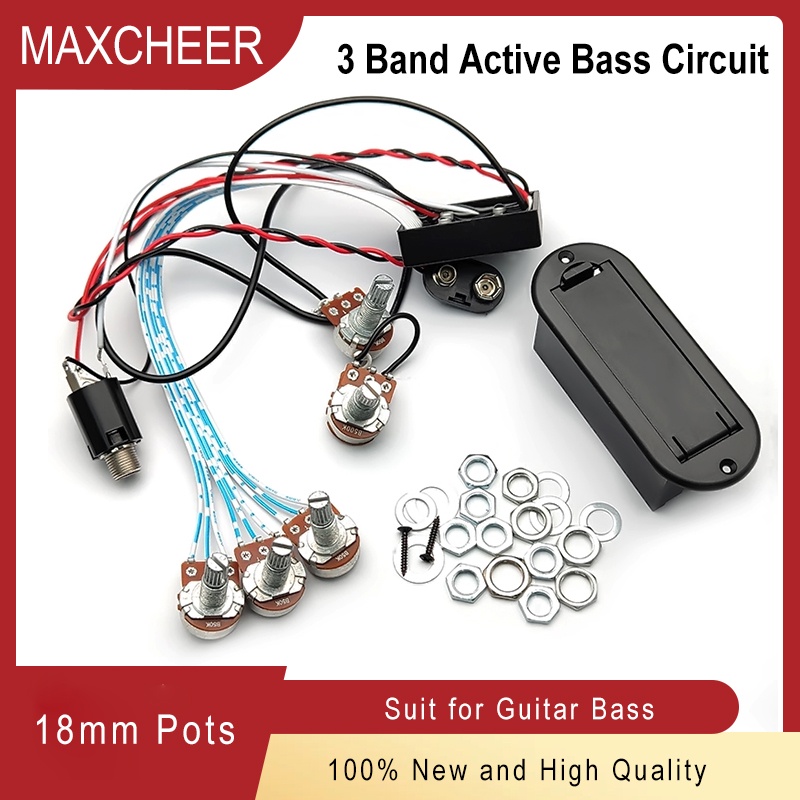 Prewired 3 Band Active Bass Circuit Active & Passive EQ Equalizer