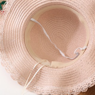 Cute summer bowknot baby staw hat kids girl brim beach cap #2