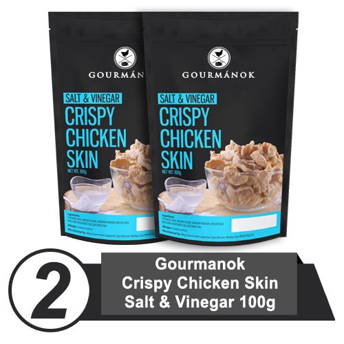 Gourmanok Crispy Chicken Skin Salt and Vinegar 100g by 2's Shopee Philippines