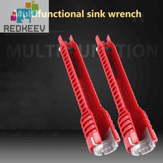 Redkeev 2 Types Multifunction Water Heater Faucet Sink Wrench Anti-Slip Plumbing Flume Repairing Spanner /Double Head #6