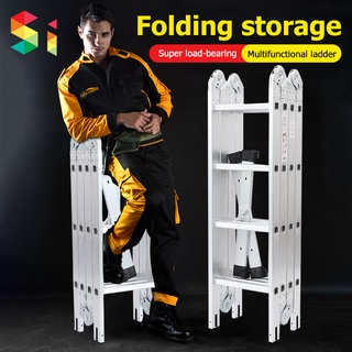 [3 Years Warranty] Aluminum Folding Ladder Multi-purpose 4x4 Folding Ladder Portable Double Ladder