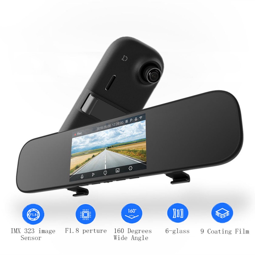 ◇∈【Philippines spot】Original Xiaomi Mijia Smart Car Dash Camera 5 inch IPS Rearview Mirror Car DVR V