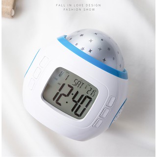 Digital Alarm Clock Projection Star Sky Night Light, Projector Lamp