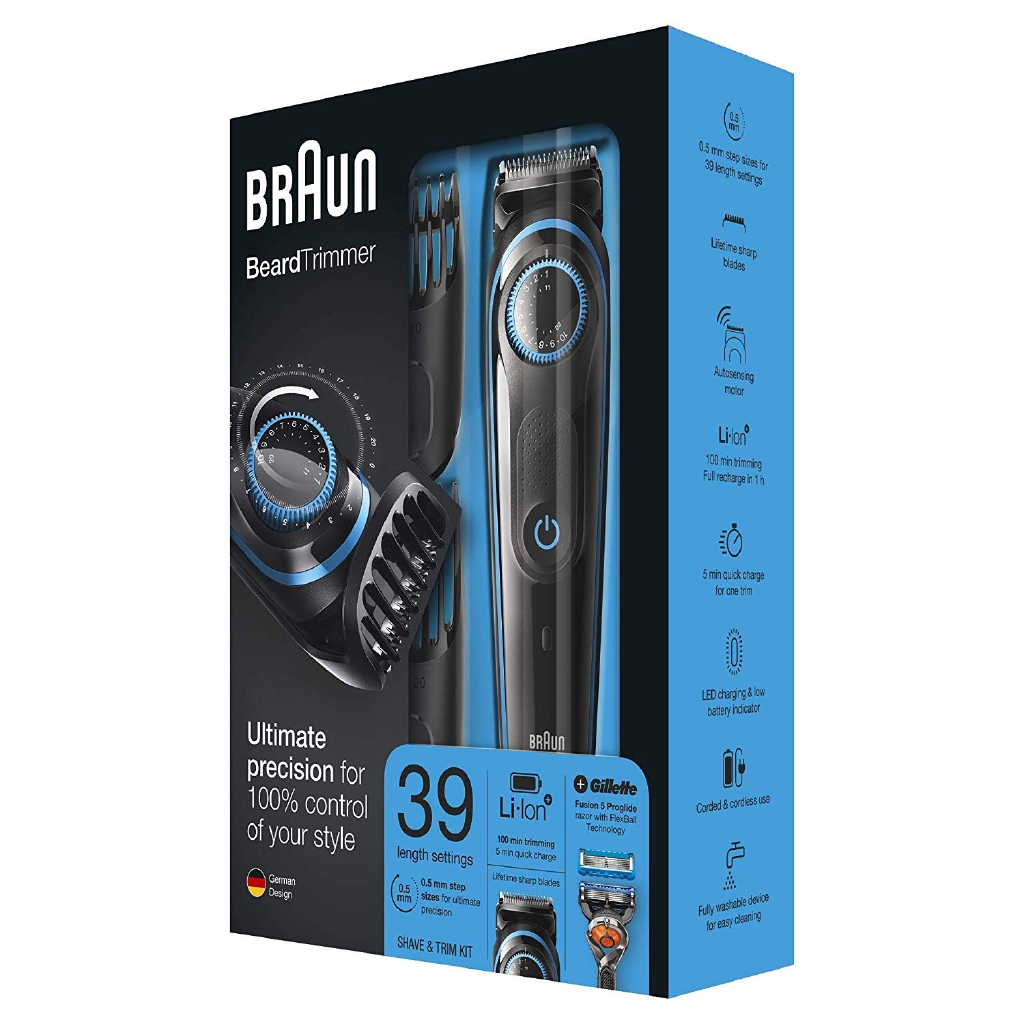 braun beard trimmer and hair clipper bt3940ts gift set