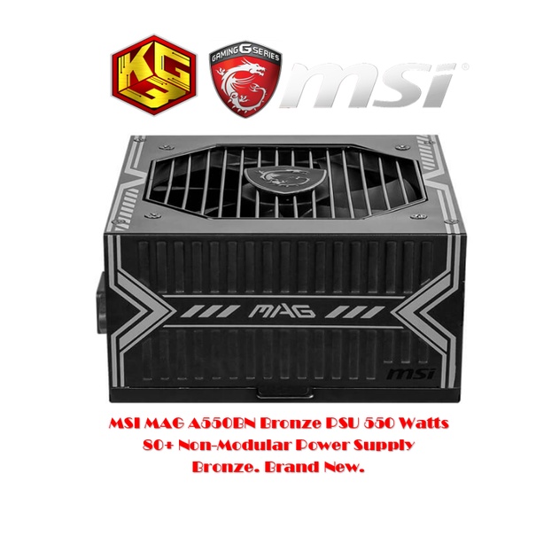 MSI MAG A550BN Bronze PSU 550 Watts 80+ Non-Modular Power Supply Bronze