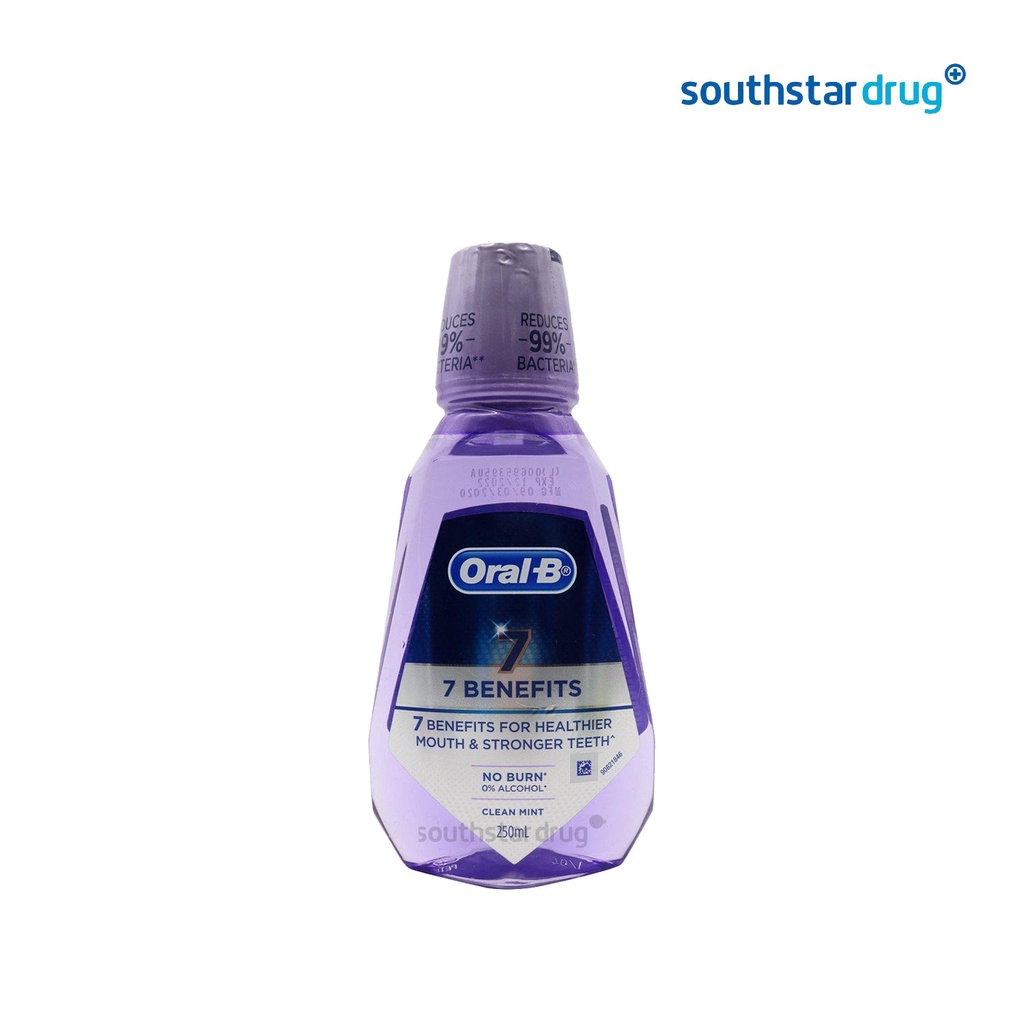 Oral-B 7 Benefits Clean Mint Rinse Mouthwash 250 Ml | Shopee Philippines