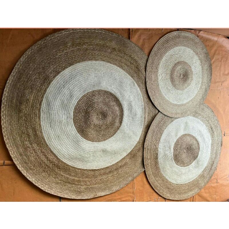 Two Tone Pituhan Round Buri Mat (3ft, 4ft, 5ft) Shopee Philippines