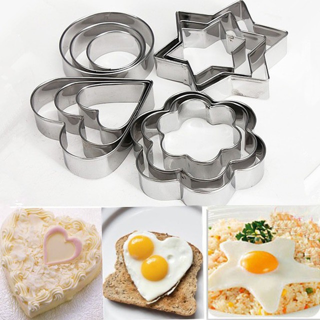 Cookie Cutters Mini Geometric Shapes Biscuit Cutter Shaper Moulder Cake
