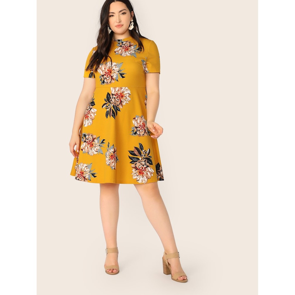 mustard color plus size dress