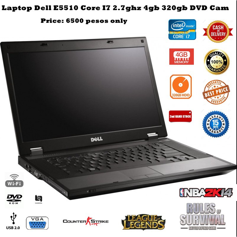 Laptop Dell E5510 Core I7 2 7ghz 4gb 3gb Dvd Cam Shopee Philippines