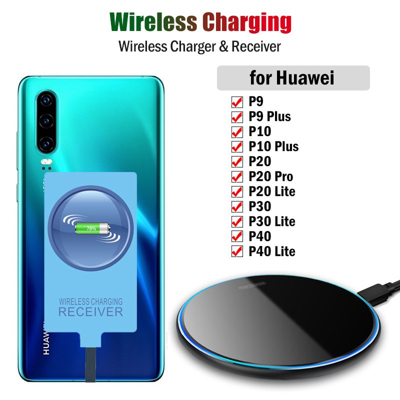Kinderdag Opschudding Een deel Qi Wireless Charger & Receiver for Huawei P9 P10 Plus P20 Pro P30 P40 Lite  Phone Wireless Charging | Shopee Philippines