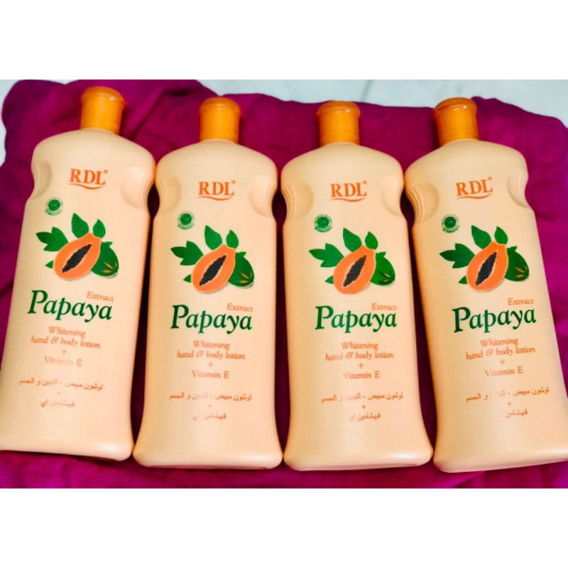 RDL Papaya whitening hand & body lotion + Vitamin E 600ml per pc