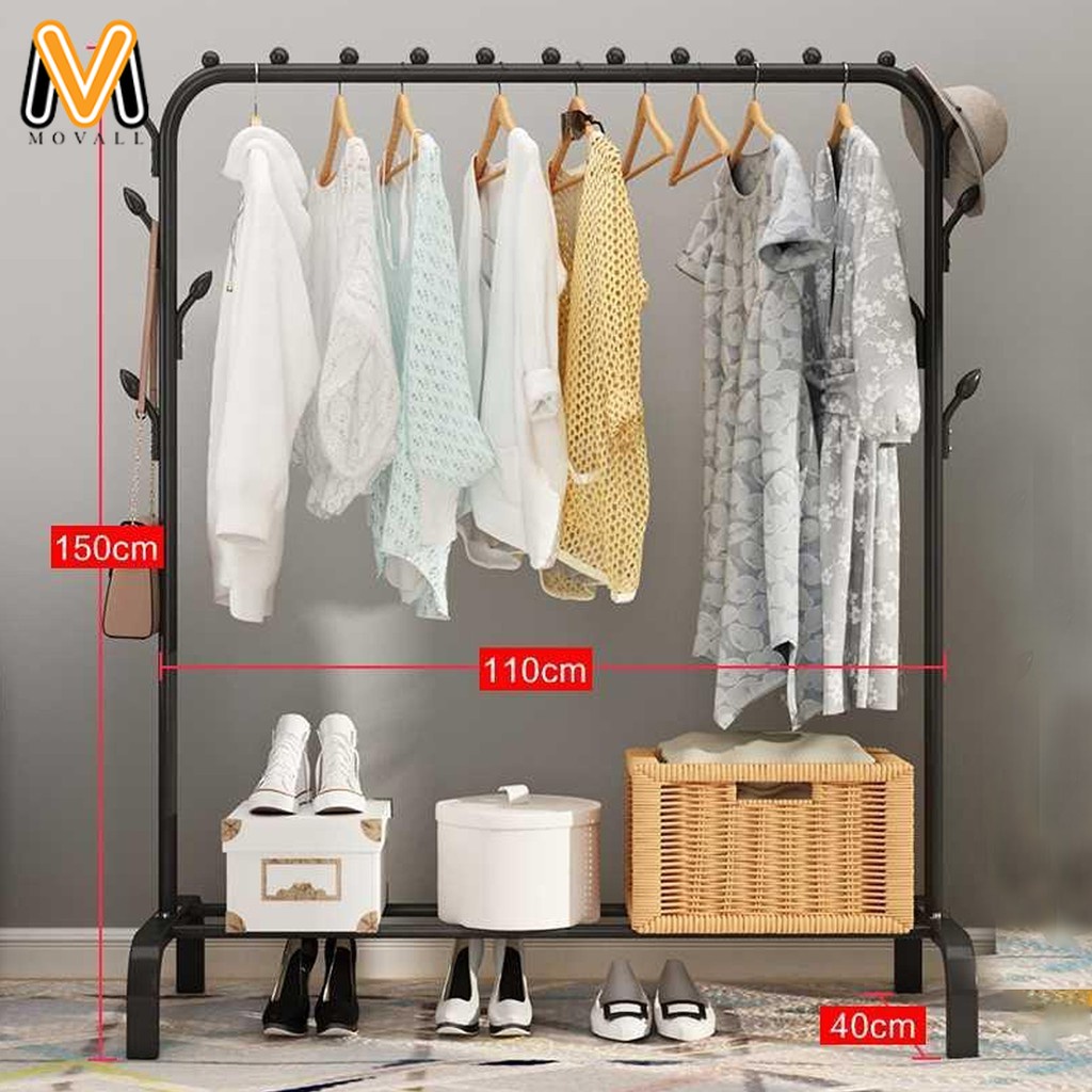 Single Pole Type Drying Rack Wardrobe Rack Hanger Hanging Clothes Shelf ...