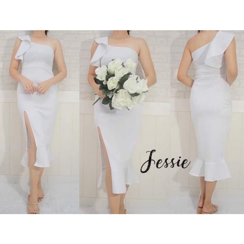 JESSIE DRESS NEOPRENE FABRIC CIVIL WEDDING DRESS Shopee Philippines