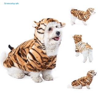 Greecety Puppy Clothes Funny Style New Year Tiger Cosplay Costume Warm Dog Hoodies Pet Clothes #3