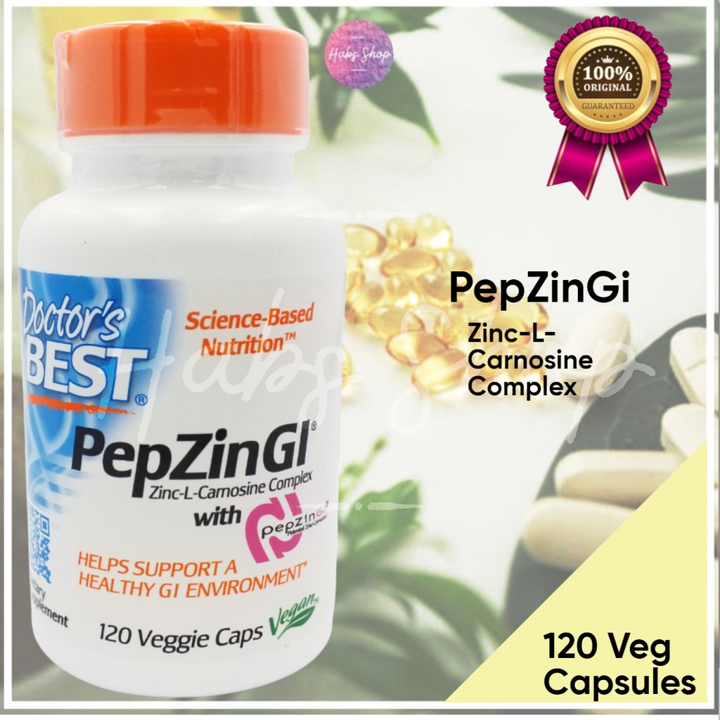 Doctors Best PepZin GI Zinc L Carnosine Complex Ulcer 120 Veggie Caps